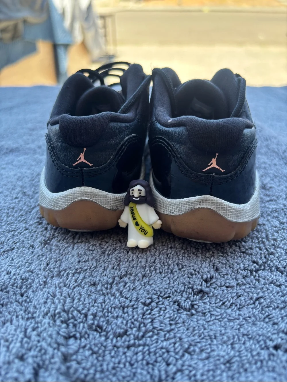 Jordan Kids Black Patent Low-Top Sneakers with Gum Soles